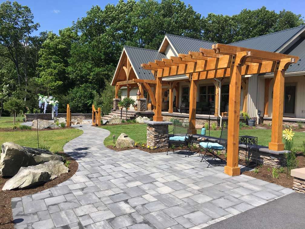 A front yard with excellent landscaping